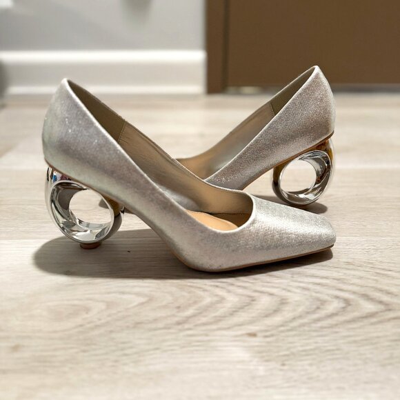 Ninety Union Shoes - Ninety Union Silver heels with Round heel size 8